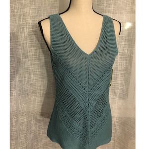 Nic + Zoe Blue Crocheted (with lining) Tank